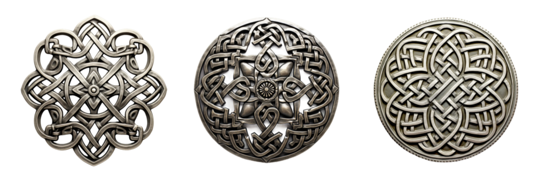 Celtic Knotwork Design, transparent background, isolated image, generative AI
