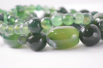 green jade on white background