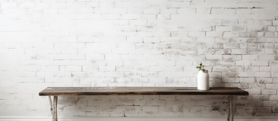 background for interior design white brick wall
