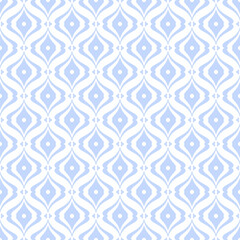 Abstract Seamless Decorative Light Blue Figured Pattern.