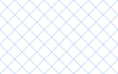 Abstract Seamless Geometric Checked Light Blue Pattern.