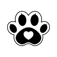 black cat and dog paw animal square icon