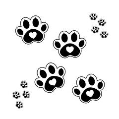black paw animal walking square icon - obrazy, fototapety, plakaty