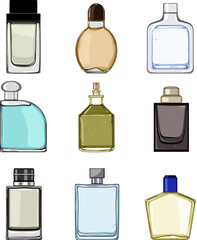 perfume for men set cartoon. man fashion, bottle fragrance, cologne luxury perfume for men sign. isolated symbol vector illustration
