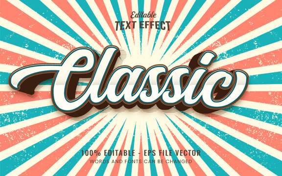 Vintage editable text effect free vector	
