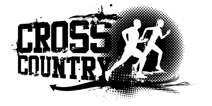 Cross Country Running Banner Vector Illustration