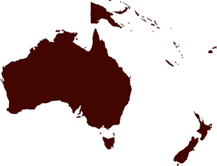 red map of oceania