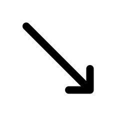Down Right Arrow Line Icon