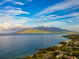 Drone photo of Maui from Kahului side