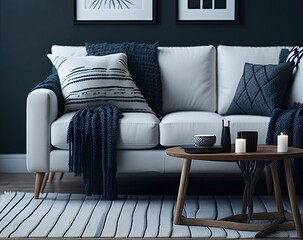 modern living interior with sofa