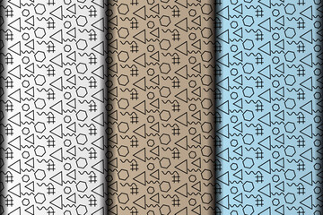 Vector seamless pattern. Modern stylish texture with monochrome trellis. 