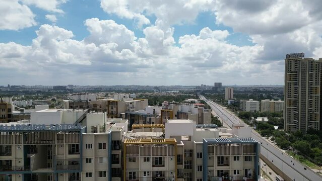 Drone Footage of Highrise Real Estate Buildings 
 in Bengaluru City India