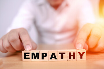Empathy, text words typography written on wooden blocks, life and business inspirational motivational