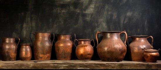 aged copper cookware