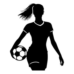 Woman footballer portrait silhouette. Vector illustration © Formatoriginal