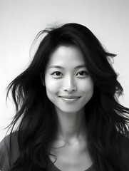 Naklejka premium Beautiful young Asian woman portrait, cute girl wallpaper background photo