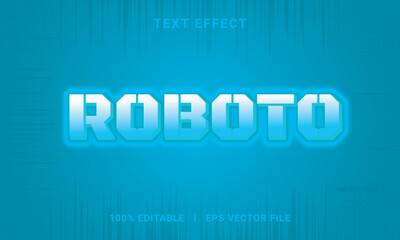 Modern editable roboto text effect 3d text effect