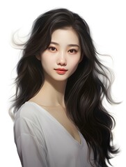 Fototapeta premium Beautiful young Asian woman portrait, cute girl wallpaper background photo