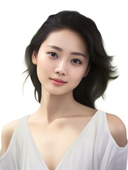 Fototapeta premium Beautiful young Asian woman portrait, cute girl wallpaper background photo
