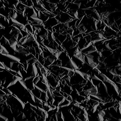 Wrinkled plastic wrap texture on a black background wallpaper. Royalty high-quality free stock photo image of realistic plastic wrap for overlay, copy space and photo effect. Wrinkled plastic surface