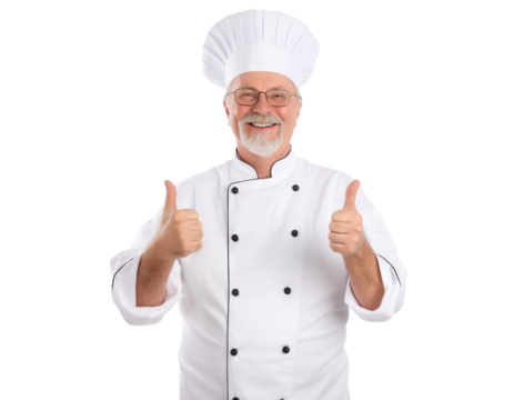 Smiling chief cook portrait, cut out