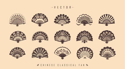 Traditional Chinese classical fan set