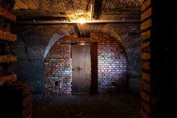 Historic bunker tunnel from world war 2 built with reinforced concrete now is a scary lost place in...