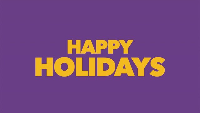 Happy Holidays text on purple modern gradient, motion holidays and promo style background