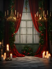 Christmas digital backdrop, new years winter decorations