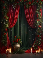 Christmas digital backdrop, new years winter decorations