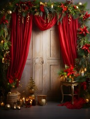 Christmas digital backdrop, new years winter decorations