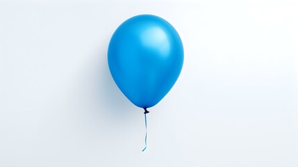 Blue Balloon on a white Background. Template with Copy Space 