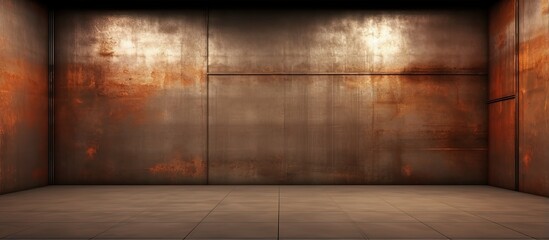 an empty abstract room with rusted metal sheets