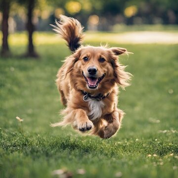 Dog correndo no parque - 1