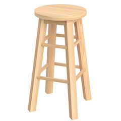3D rendering illustration of a round wooden stool