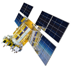 Navigation satellite isolated on transparency background, PNG format - obrazy, fototapety, plakaty