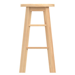 3D rendering illustration of a round wooden stool