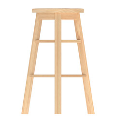 3D rendering illustration of a round wooden stool
