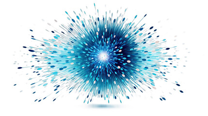 Blue firework explosion isolated on a transparent background. Fireworks elements. - obrazy, fototapety, plakaty