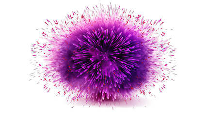 purple firework explosion isolated on a transparent background. Fireworks elements. - obrazy, fototapety, plakaty