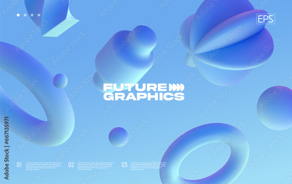 Wall mural 3d background with simple geometric shapes. eps10 vector.
