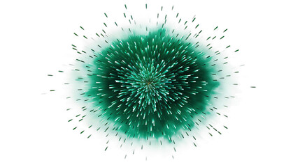 green firework explosion isolated on a transparent background. Fireworks elements.