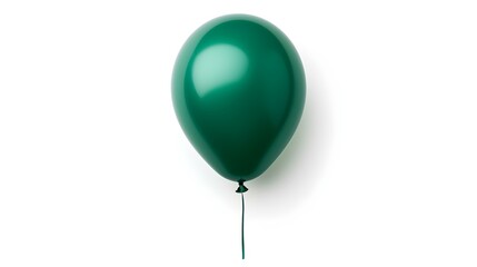 Dark Green Balloon on a white Background. Template with Copy Space 