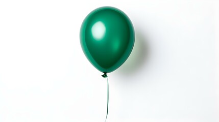 Dark Green Balloon on a white Background. Template with Copy Space 