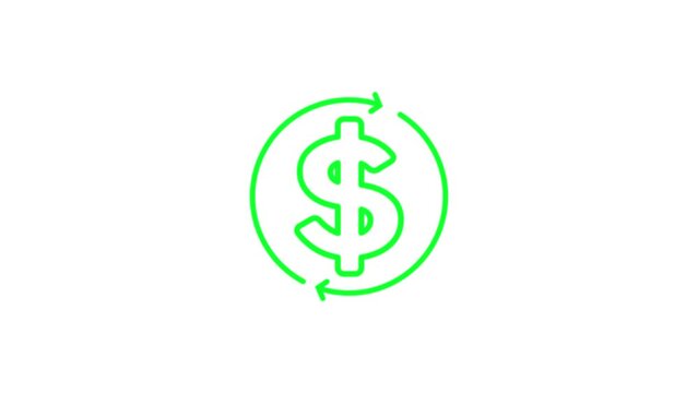 Currency icon : dollar sign and symbol design with white background animation.