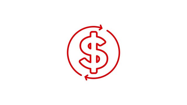 Currency icon : dollar sign and symbol design with white background animation.