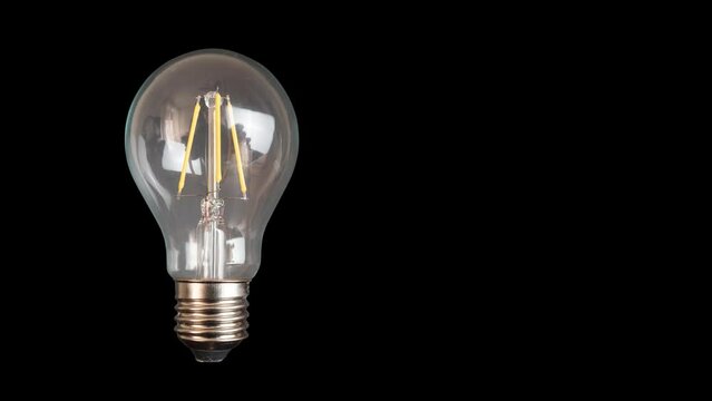 LED lamp light. Flickering of switched-on light bulb. Business, idea, or technology concept