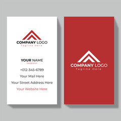 Vector flat architect service vertical business card template