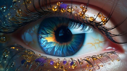 Eye illustration background, pupil and iris design