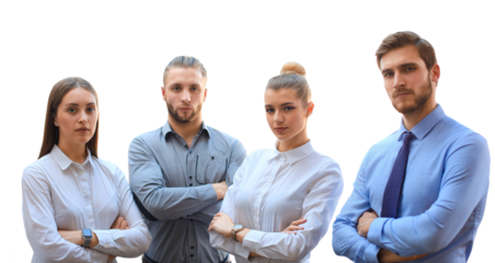 group of successful business people on a transparent background